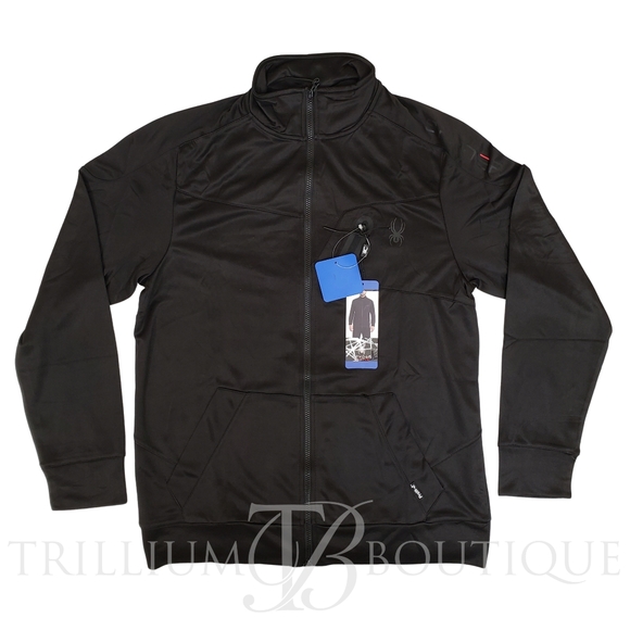 Spyder Jackets & Coats Spyder Mens Active Full Zip Lightweight Moisture Wicking Jacket Black